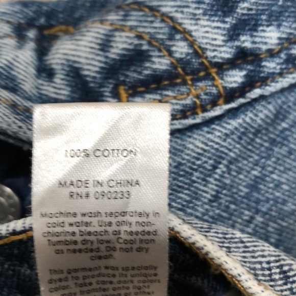 PACSUN High Rise Straight Leg Jeans Size 24 Blue Acid Wash Teddy Bear Patchwork - Picture 11 of 11